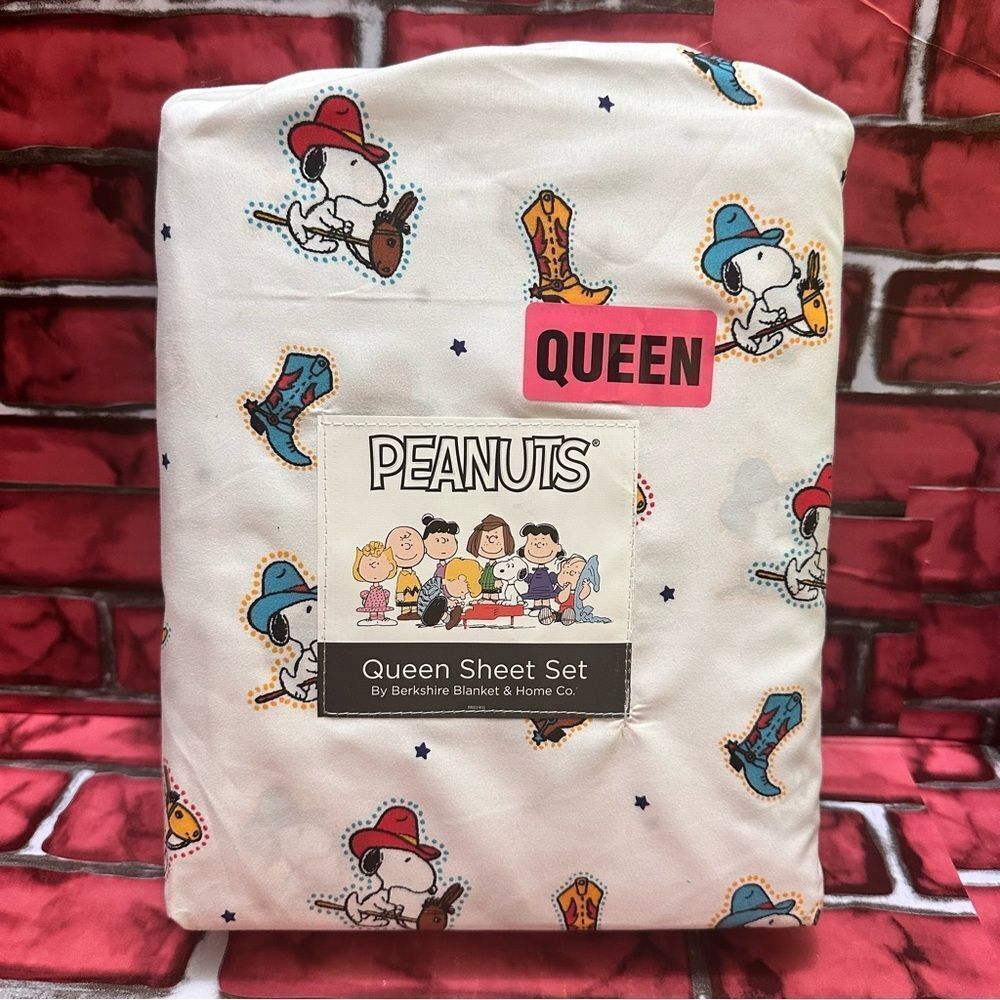 Peanuts Snoopy Cowboy QUEEN sheets